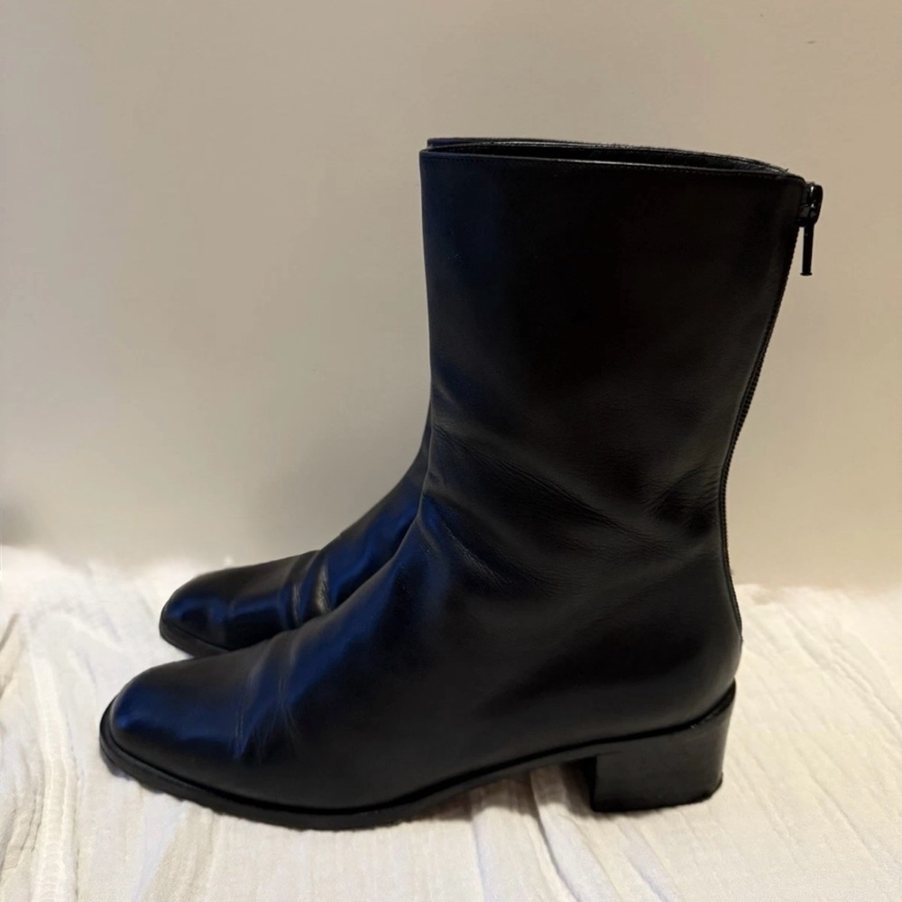 Cole Haan Black Leather Mid Calf Boots Size 8.5
